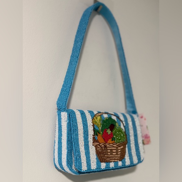 Striped Vegetable Beaded Bag - Picture 4 of 6